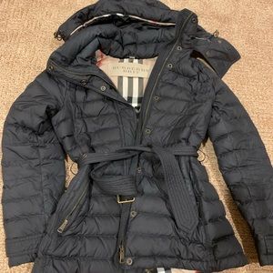 Black Burberry puffer coat